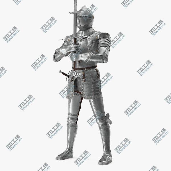 images/goods_img/20210312/3D Polished Medieval Knight Plate Armor Holding Zweihander model/1.jpg